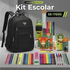 Material Escolar Completo Kit escolar completo Mochila Escolar Reforçada Volta as Aulas Material Escola