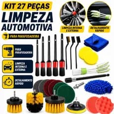 Kit 27 Peças para Limpeza Automotiva Profunda | Escovas e Esponjas para Parafusadeira - Detalhamento Rápido