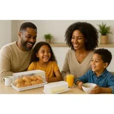 Porta-Pão UZ Branco Retangular 38,6cm – Tampa Alta, Plástico Durável para Cozinha