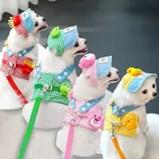 Conjunto de Arnês para Roupas de Verão de Filhotes de Cachorro e Gato HU3G