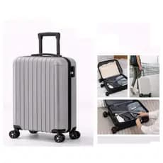 MALA VIAGEM RIGIDA ABS BORDO PEQUENA GIRO 360 MAO PADRAO CINZA