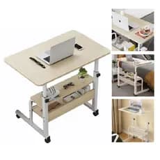 MESA NOTEBOOK AJUSTAVEL 2 PRATELEIRAS RODINHAS MULTIUSO