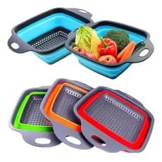 ESCORREDOR MACARRAO LEGUMES SILICONE RETRATIL COM ALCA