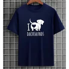 Camiseta Cachorro Salsichinha Dachshunds  Dog Preto Branco Love Estampada 100% Algodão UnisseX