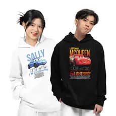 Kit Casal Moletom Preto Canguru Sally e Mcqueen 2 MOLETONS promoção 2025