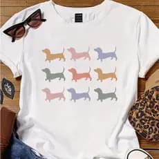 Camiseta Feminina de Dachshund, Dog Salsicha Presente para Amantes de Doxies, Presente Engraçado