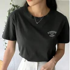 Camiseta SUNSHINE Feminina Tshirt carta gráfica gola redonda Camisa 100% Algodão
