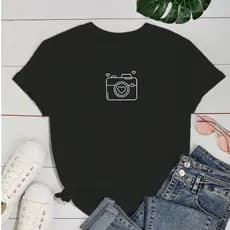 Camiseta Feminina T Shirt Câmera Fotográfica Fotógrafos 100% Algodão Várias Cores