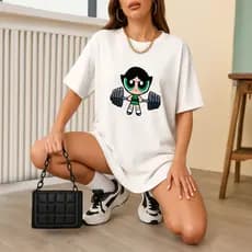 Camiseta Estampada Oversized – Docinho na Barra de Peso | Força com Estilo