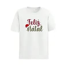Camiseta Feliz Natal Camisa Estampada 100% Algodão Unissex