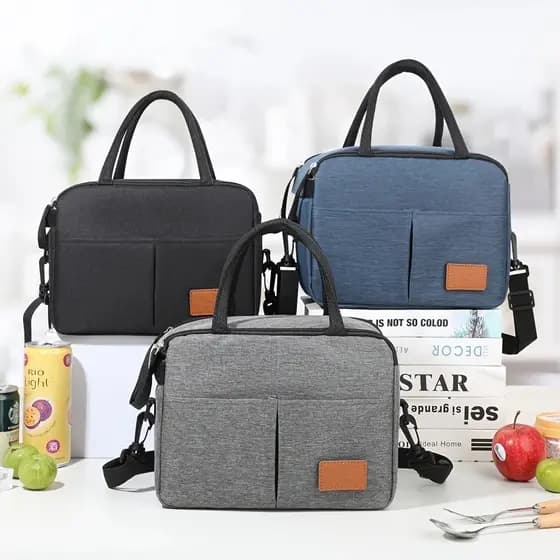Bolsa Térmica De Mão Para Marmita Lancheira Para Trabalho Em Tecido Oxford Impermeavel