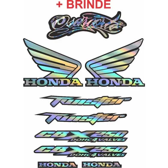 kit adesivo camaleão holografico para honda cbx twister 250