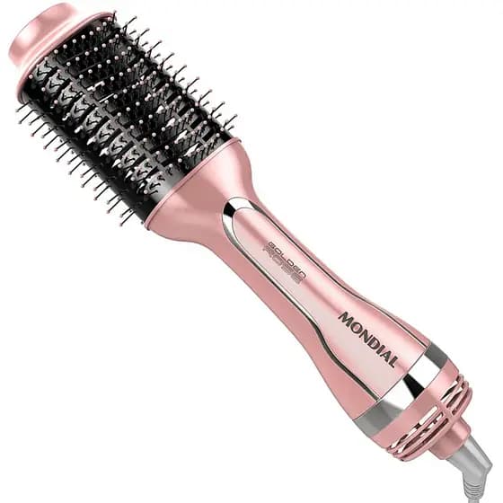Escova Secadora e Modeladora Mondial Golden Rose ES-02 Bivolt 1200W 3 Níveis de Temperatura Tourmaline Íon