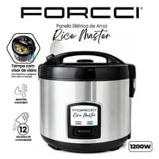 Panela Elétrica De Arroz 12 Xícaras 5L Forcci Inox Multifuncional Cozinha Legumes 1200w 127V 220V