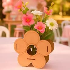 Lindo Kit Centro de Mesa Margarida para Festas de Aniversário e Lembrancinhas Cachepô em MDF
