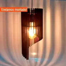 Kits com 1, 2 ou 3 Luminárias de Teto Pendente Decoração Casa Sala Cozinha Varanda Área Gourmet MDF