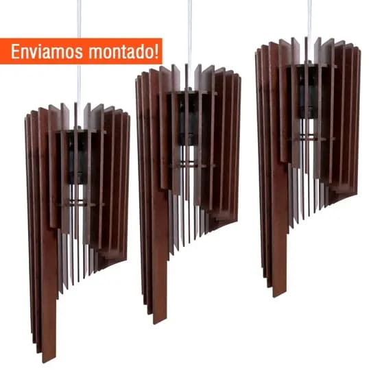 Kit 3 Lindas Luminárias Lustres Pendentes - Decoração de Casa, Sala, Cozinha Varanda Área Gourmet