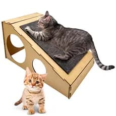 Divertida Rampa Arranhador Gatos Anti Stress Gatos Pet com Feltro Madeira MDF