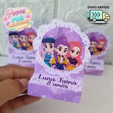PORTA BIS GUERREIRAS KPOP-PRÉ MONTADO-LEMBRANCINHA PARA ANIVERSÁRIO-PORTA DOCE-KIT FESTA GUERREIRAS KPOP-PERSONALIZADO