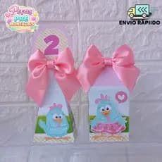 KIT CAIXINHAS MILK E PIRAMIDE GALINHA PINTADINHA ROSA/LEMBRANCINHAS/FESTA INFANTIL