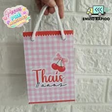 Sacolinha P Cereja/Cerejinha rosa e vermelho /Personalizadas /Lembrancinha de Festa /Aniversário