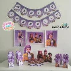 KIT FESTA EM CASA SÓ UM BOLINHO GUERREIRAS KPOP/Huntrix/SÓ UM BOLINHO