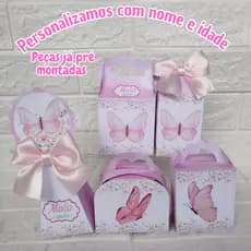 kit festa jardim das Borboletas rosa/ lembrancinhas para festa infantil/caixinhas personalizadas