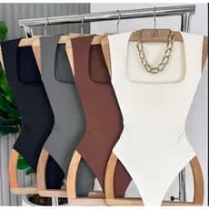 Body Collant  Feminino Regata Blusa Decote Quadrado Com Forro  Estilo Blogueira
