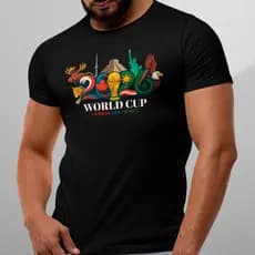 Camiseta Unissex Copa do Mundo 2026 Aguia Urso Onça Taça 100% Algodão Premium