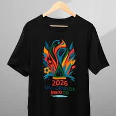 Camiseta Infantil Adulto Copa do Mundo 2026 USA CANADA MEXICO 100% Algodão Premium