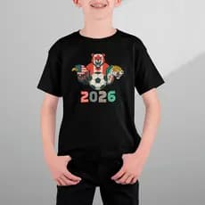 Camiseta Infantil Adulto Copa do Mundo 2026 Aguia Urso Onça 100% Algodão Premium