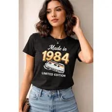 Camiseta Feminina Made In 1984 Limited Edition Retro 100% Algodão Premium