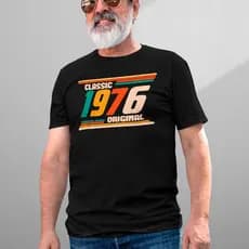 Camiseta Masculina 1976 Classic Original Vintage 50 Anos 100% Algodao Premium