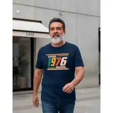 Camiseta Masculina 1976 Classic 50 Anos 100% Algodão Premium