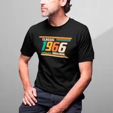 Camiseta Masculina 1966 Classic Original Vintage 60 Anos 100% Algodao Premium
