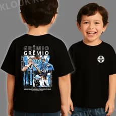 Camiseta Gremio Montagem Futebol Time Fã Infantil Time Futebol 100% Algodão