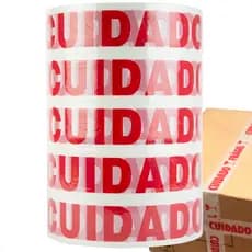 Kit 5 Fitas Cuidado Fragil Larga 500m Embalar Caixas Resistente Grande Empacotamento Transporte