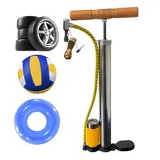 1 Bomba Ar Encher Pneu Carro Moto Bicicleta Bola Piscina Manual Alta Pressão Ponteiras Portátil