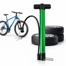 Bomba de Ar Alta Pressão Encher Pneu Moto Bola Piscina Bike Boia Inflar Manual Bicos Portátil