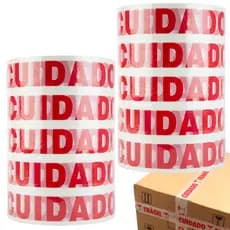 Kit 10 Fitas Cuidado Frágil Durex 500 Metros Embalagens Larga Caixas Adesiva Alta Aderência