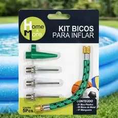 Kit Bicos Para Encher Inflar Bolas Pneus Piscinas Brinquedos Colchão Moto Boia Universal Bomba De Ar