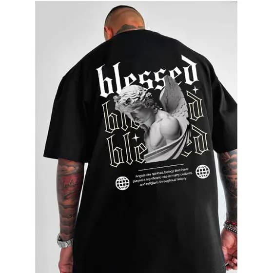 Camiseta Oversized Streetwear Unissex Blessed