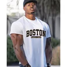 Camiseta masculina estilosa casual malha 100% algodão gola redonda manga curta confortável-envio 24hrs