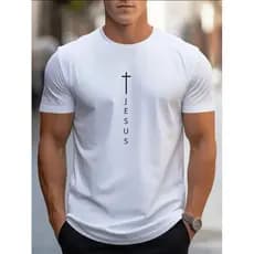 camiseta unissex Jesus branca gola redonda 100%  algodão malha penteada 30.1 confortáve  nao desbota e nao encolhel