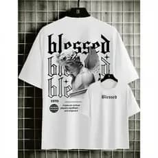 Camiseta Masculina em Algodão Camisa Blessed Streetwear Manga Curta