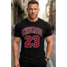 Camiseta Masculina Streetwear Algodão Premium Adulto infantil Plus Size Chicago City