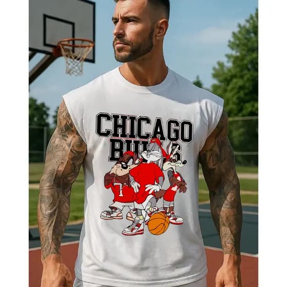 CAMISETA REGATA OVERSIZED MACHÃO MASCULINO BASQUETE CHICAGO RETRO VINTAGE 100% ALGODÃO LANÇAMENTO-ENVIO 24 HRS