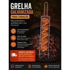 Grelha Articulada Galvanizada Coração Frango Facil De Limpar