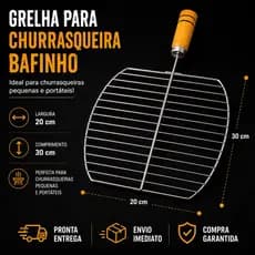 Grelha para Churrasqueira BAFINHO 20x30 cm Compacta e Pratica