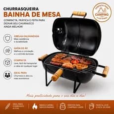 Churrasqueira Bafinho Portátil Camping Pesca Varanda Tampa